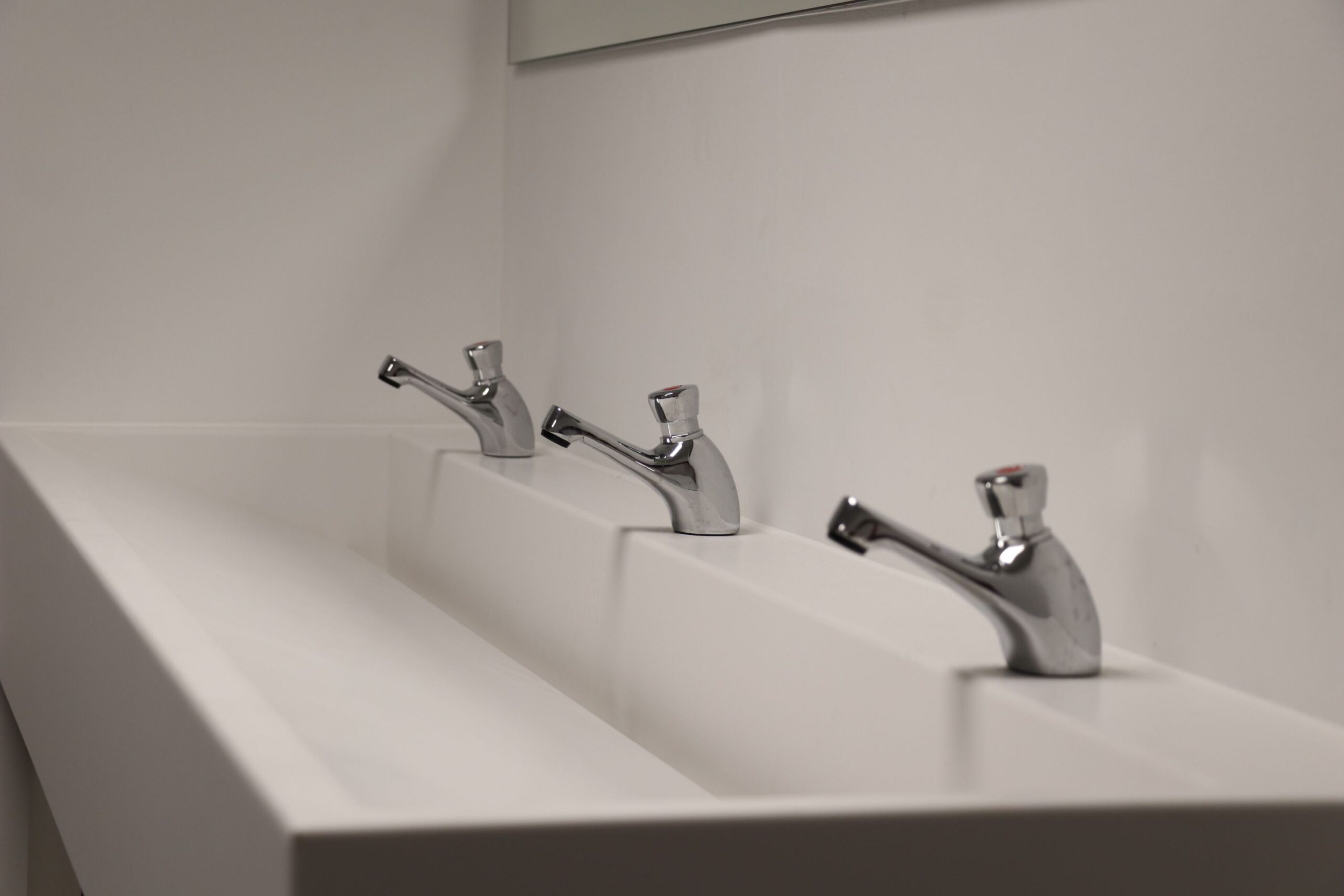 corian washtrough and push taps