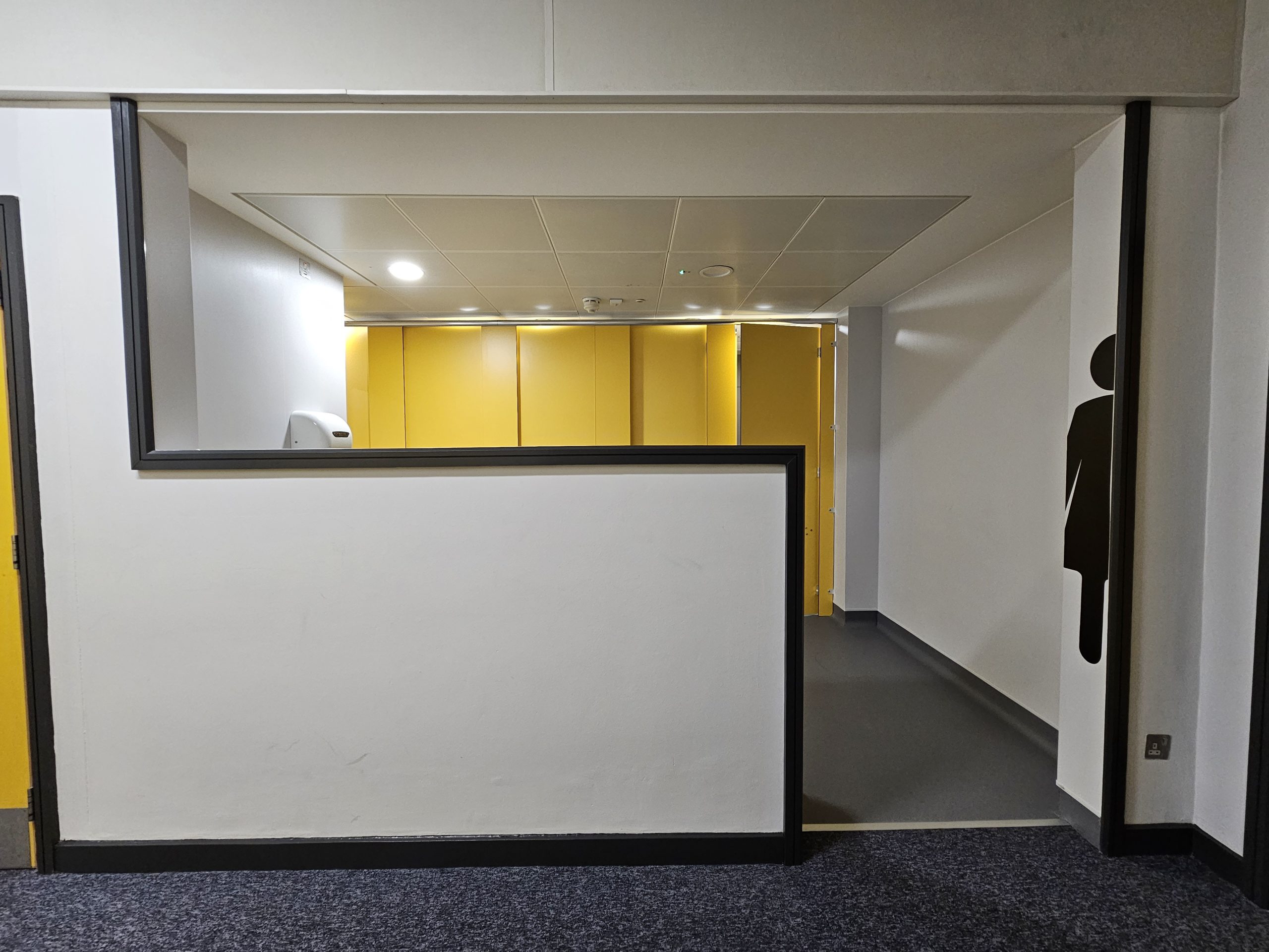 open plan toilet area